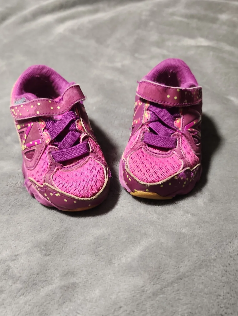 New Balance Kids Purple Hook-and-Loop Athletic Sneakers